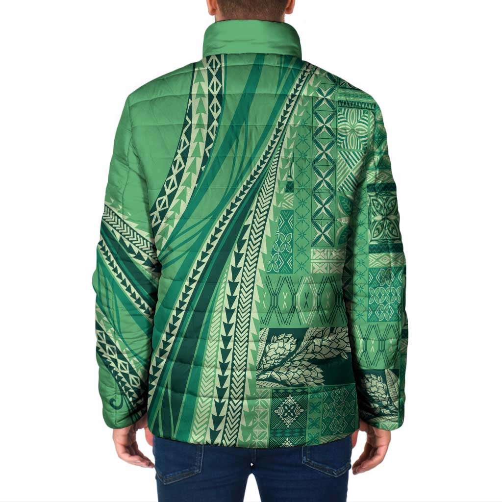 Pasifika Women's Day - Samoa Siapo Malu Tattoo Inspired Padded Jacket Jade