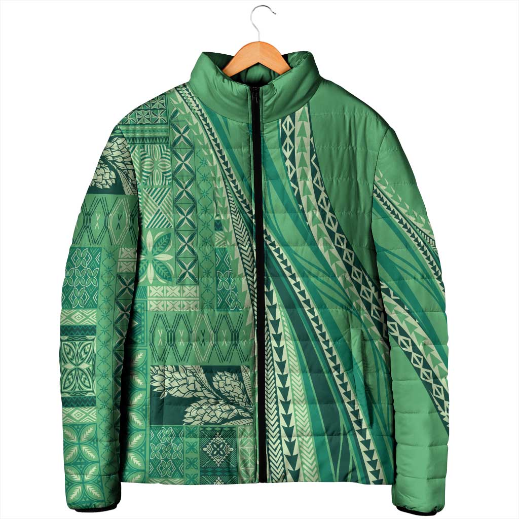 Pasifika Women's Day - Samoa Siapo Malu Tattoo Inspired Padded Jacket Jade