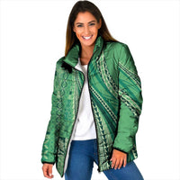 Pasifika Women's Day - Samoa Siapo Malu Tattoo Inspired Padded Jacket Jade