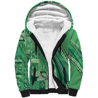 Pasifika Women's Day - Samoa Siapo Malu Tattoo Inspired Sherpa Hoodie Jade
