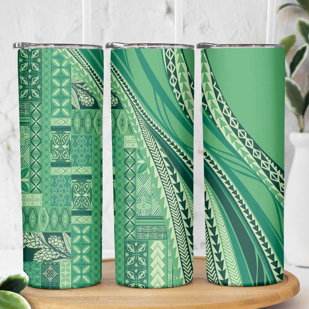 Pasifika Women's Day - Samoa Siapo Malu Tattoo Inspired Skinny Tumbler Jade