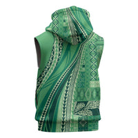 Pasifika Women's Day - Samoa Siapo Malu Tattoo Inspired Sleeveless Hoodie Jade