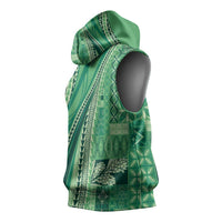 Pasifika Women's Day - Samoa Siapo Malu Tattoo Inspired Sleeveless Hoodie Jade