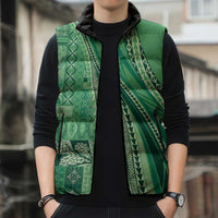 Pasifika Women's Day - Samoa Siapo Malu Tattoo Inspired Sleeveless Puffer Jacket Jade