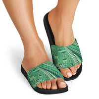 Pasifika Women's Day - Samoa Siapo Malu Tattoo Inspired Slide Sandals Jade
