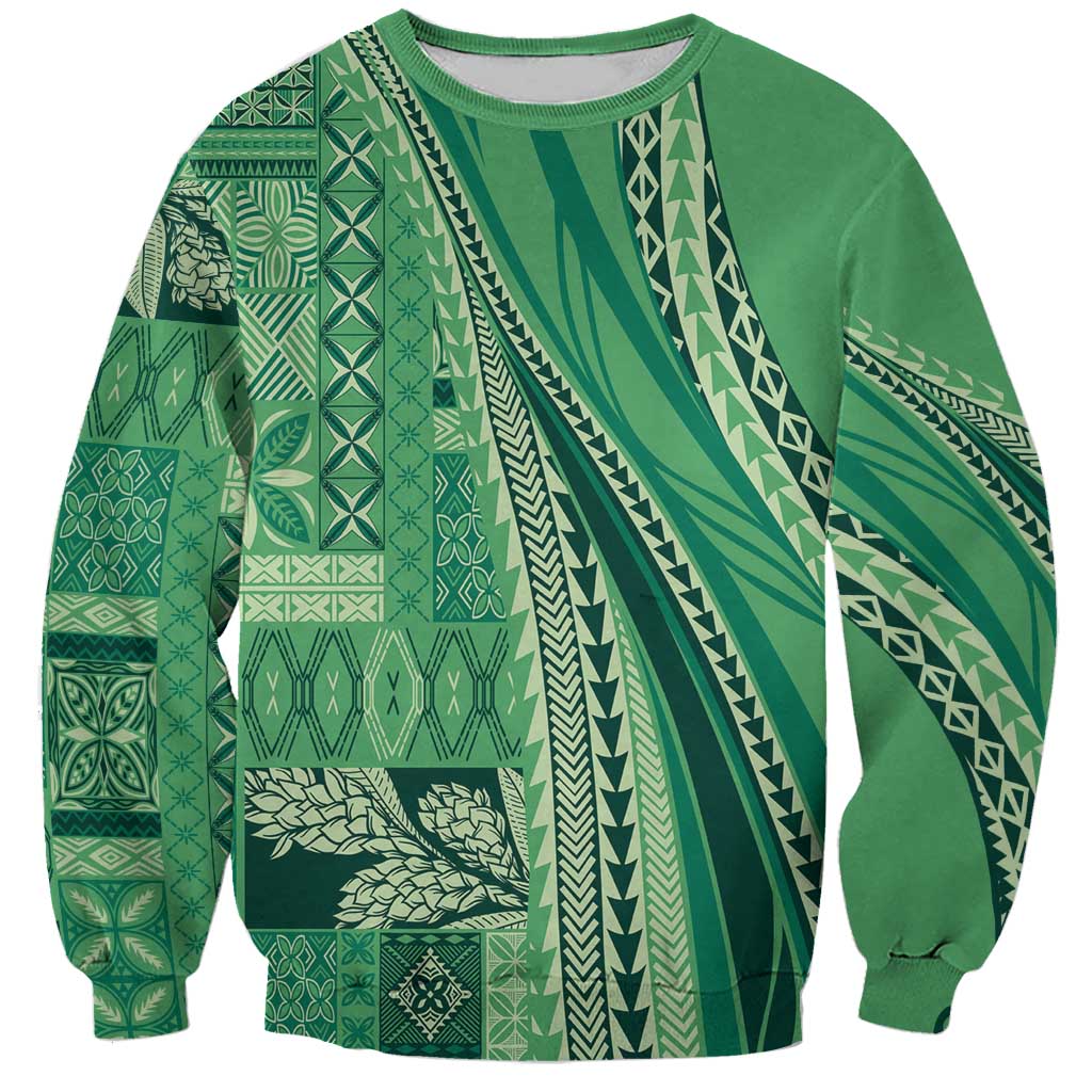 Pasifika Women's Day - Samoa Siapo Malu Tattoo Inspired Sweatshirt Jade