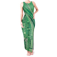Pasifika Women's Day - Samoa Siapo Malu Tattoo Inspired Tank Maxi Dress Jade LT7 Women Jade - Polynesian Pride