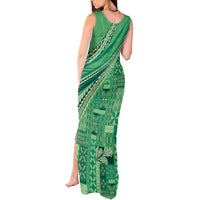 Pasifika Women's Day - Samoa Siapo Malu Tattoo Inspired Tank Maxi Dress Jade LT7 - Polynesian Pride