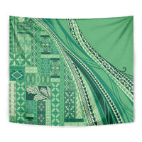 Pasifika Women's Day - Samoa Siapo Malu Tattoo Inspired Tapestry Jade
