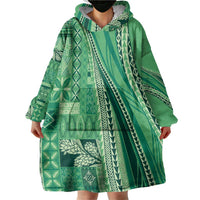 Pasifika Women's Day - Samoa Siapo Malu Tattoo Inspired Wearable Blanket Hoodie Jade
