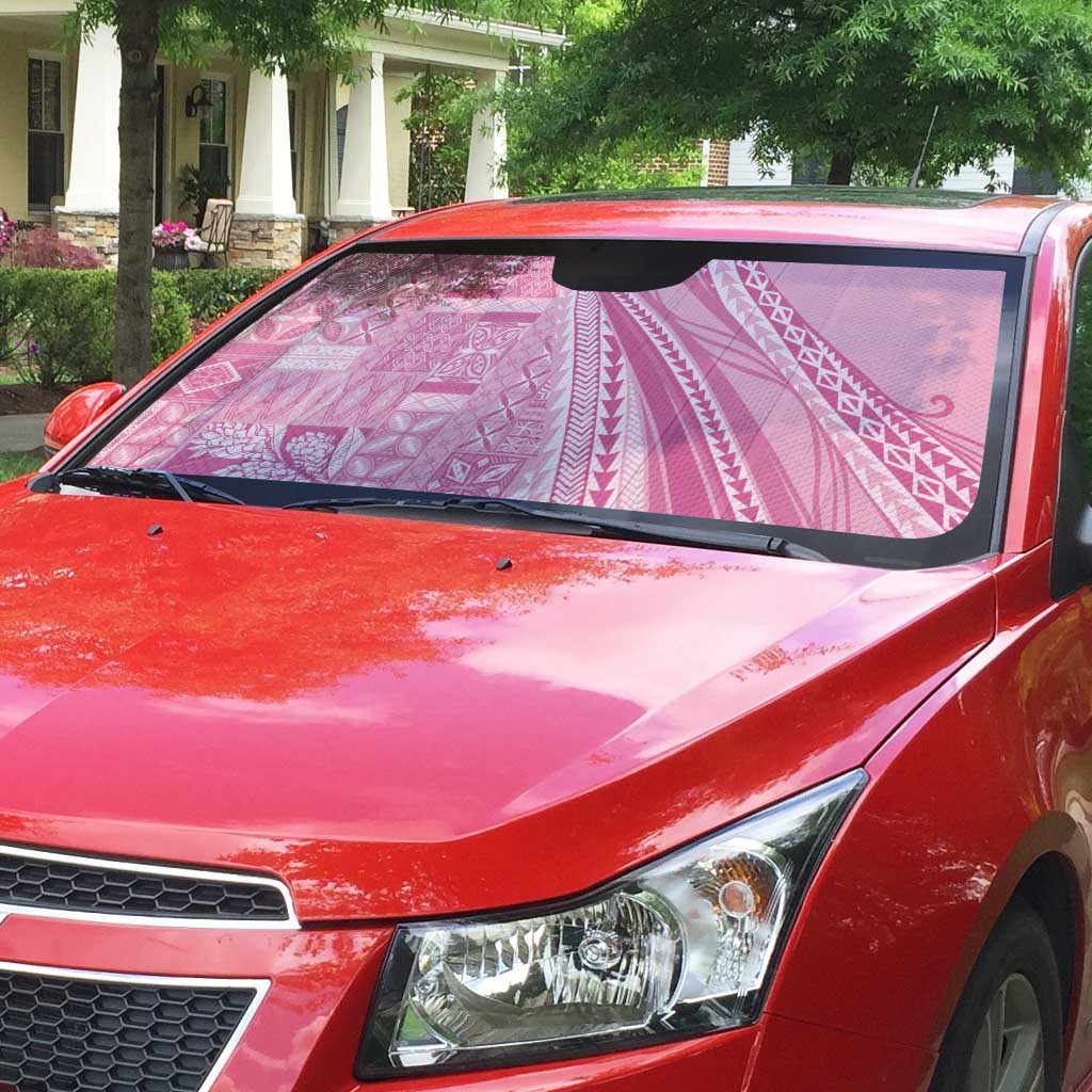 Pasifika Women's Day - Samoa Siapo Malu Tattoo Inspired Auto Sun Shade Pink