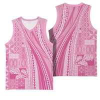 Pasifika Women's Day - Samoa Siapo Malu Tattoo Inspired Basketball Jersey Pink