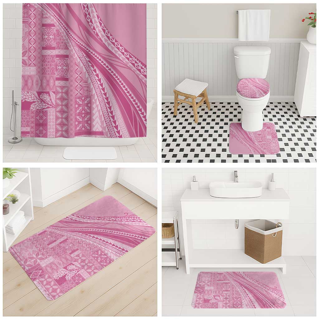 Pasifika Women's Day - Samoa Siapo Malu Tattoo Inspired Bathroom Set Pink
