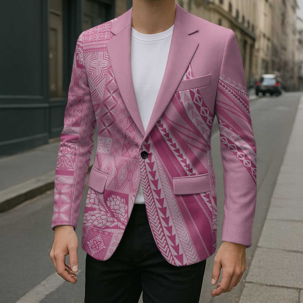 Pasifika Women's Day - Samoa Siapo Malu Tattoo Inspired Blazer Pink