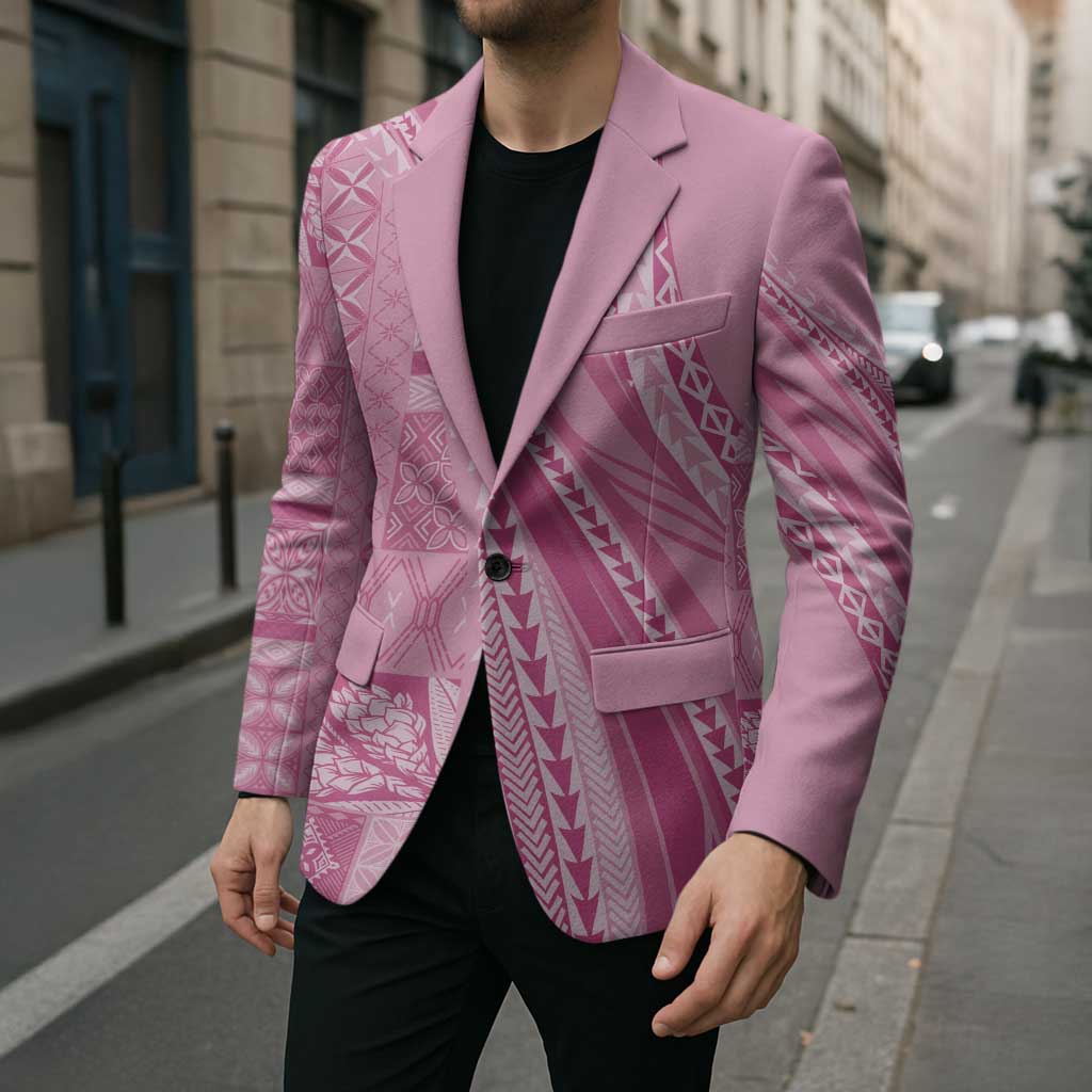 Pasifika Women's Day - Samoa Siapo Malu Tattoo Inspired Blazer Pink