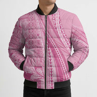 Pasifika Women's Day - Samoa Siapo Malu Tattoo Inspired Bomber Puffer Jacket Pink