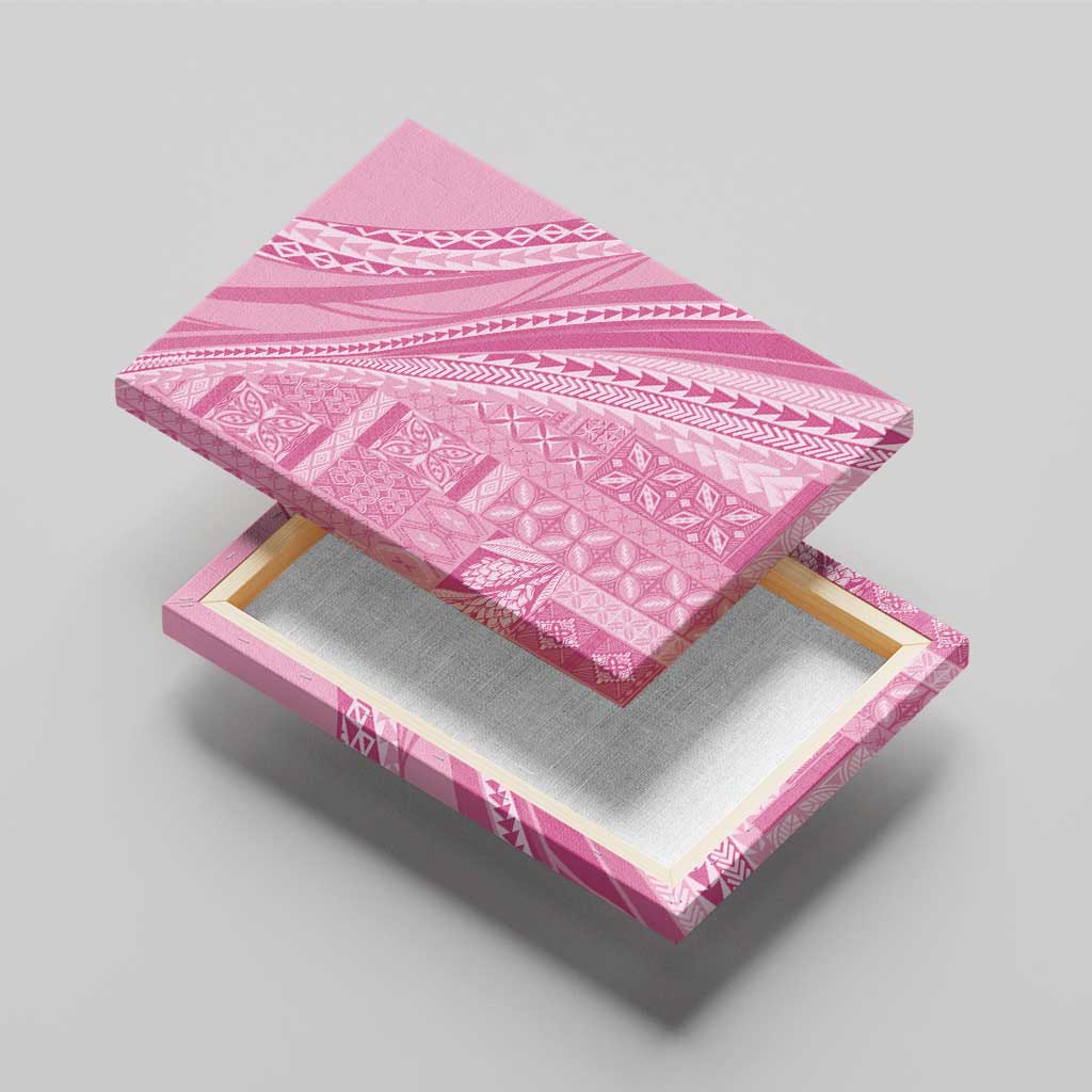 Pasifika Women's Day - Samoa Siapo Malu Tattoo Inspired Canvas Wall Art Pink