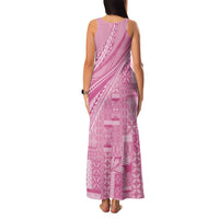 Pasifika Women's Day - Samoa Siapo Malu Tattoo Inspired Family Matching Tank Maxi Dress and Hawaiian Shirt Pink