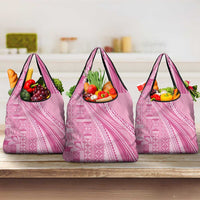 Pasifika Women's Day - Samoa Siapo Malu Tattoo Inspired Grocery Bag Pink