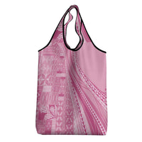 Pasifika Women's Day - Samoa Siapo Malu Tattoo Inspired Grocery Bag Pink