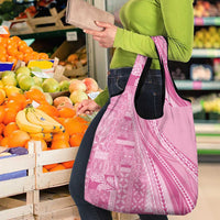 Pasifika Women's Day - Samoa Siapo Malu Tattoo Inspired Grocery Bag Pink