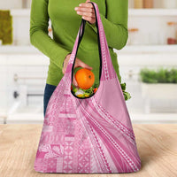 Pasifika Women's Day - Samoa Siapo Malu Tattoo Inspired Grocery Bag Pink
