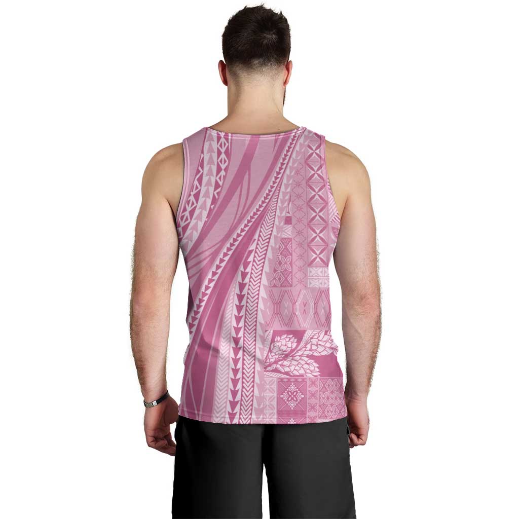 Pasifika Women's Day - Samoa Siapo Malu Tattoo Inspired Men Tank Top Pink