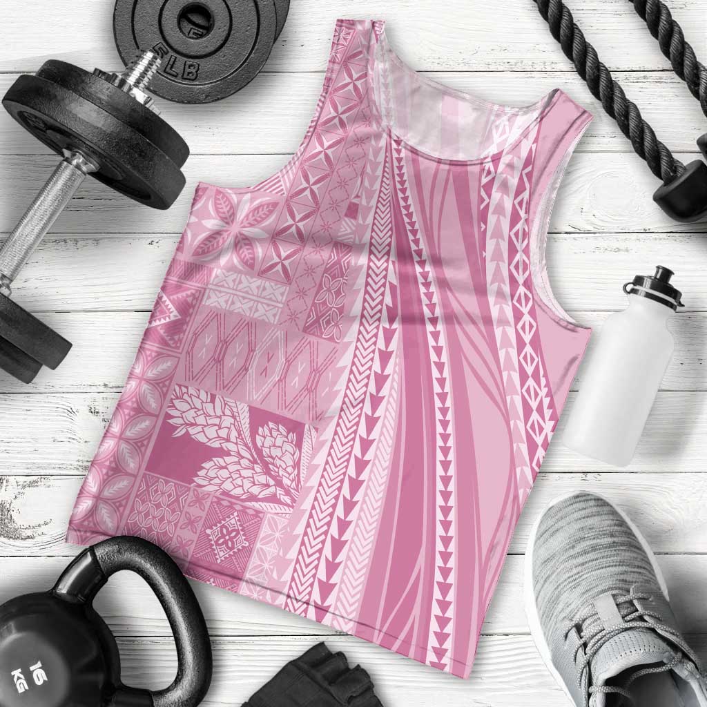 Pasifika Women's Day - Samoa Siapo Malu Tattoo Inspired Men Tank Top Pink