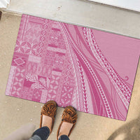 Pasifika Women's Day - Samoa Siapo Malu Tattoo Inspired Rubber Doormat Pink