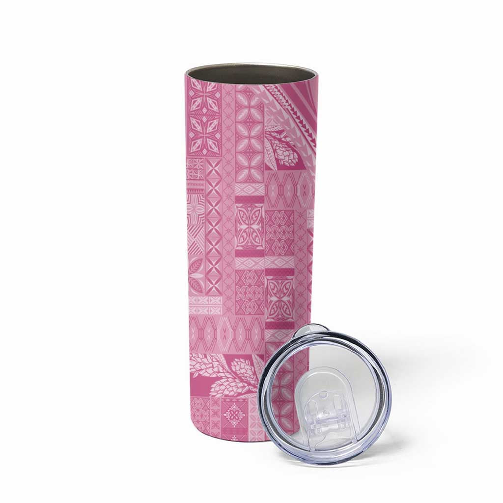 Pasifika Women's Day - Samoa Siapo Malu Tattoo Inspired Skinny Tumbler Pink