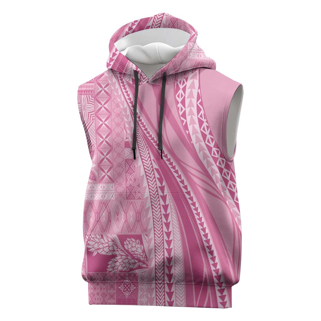 Pasifika Women's Day - Samoa Siapo Malu Tattoo Inspired Sleeveless Hoodie Pink