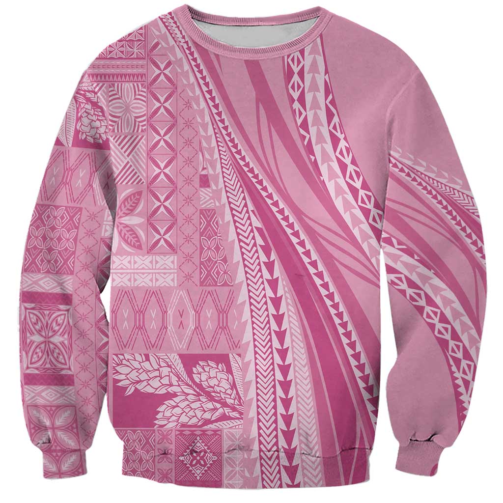 Pasifika Women's Day - Samoa Siapo Malu Tattoo Inspired Sweatshirt Pink