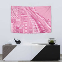 Pasifika Women's Day - Samoa Siapo Malu Tattoo Inspired Tapestry Pink