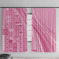 Pasifika Women's Day - Samoa Siapo Malu Tattoo Inspired Window Curtain Pink