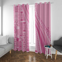 Pasifika Women's Day - Samoa Siapo Malu Tattoo Inspired Window Curtain Pink