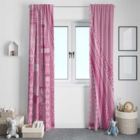 Pasifika Women's Day - Samoa Siapo Malu Tattoo Inspired Window Curtain Pink