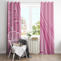 Pasifika Women's Day - Samoa Siapo Malu Tattoo Inspired Window Curtain Pink