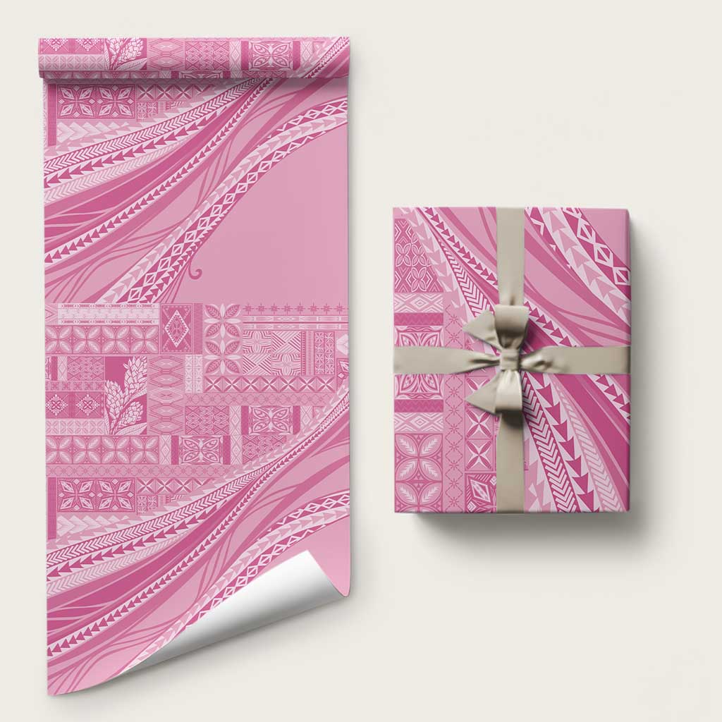 Pasifika Women's Day - Samoa Siapo Malu Tattoo Inspired Wrapping Paper Pink