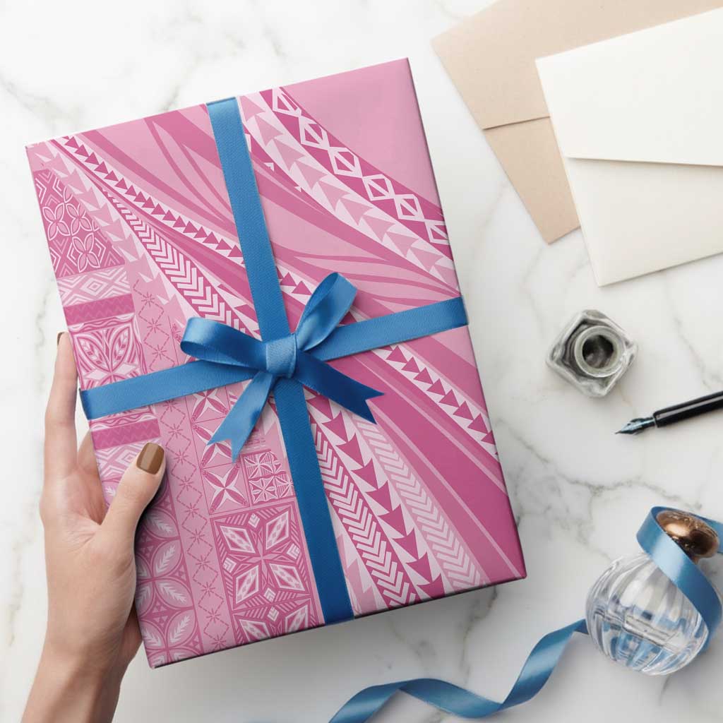 Pasifika Women's Day - Samoa Siapo Malu Tattoo Inspired Wrapping Paper Pink