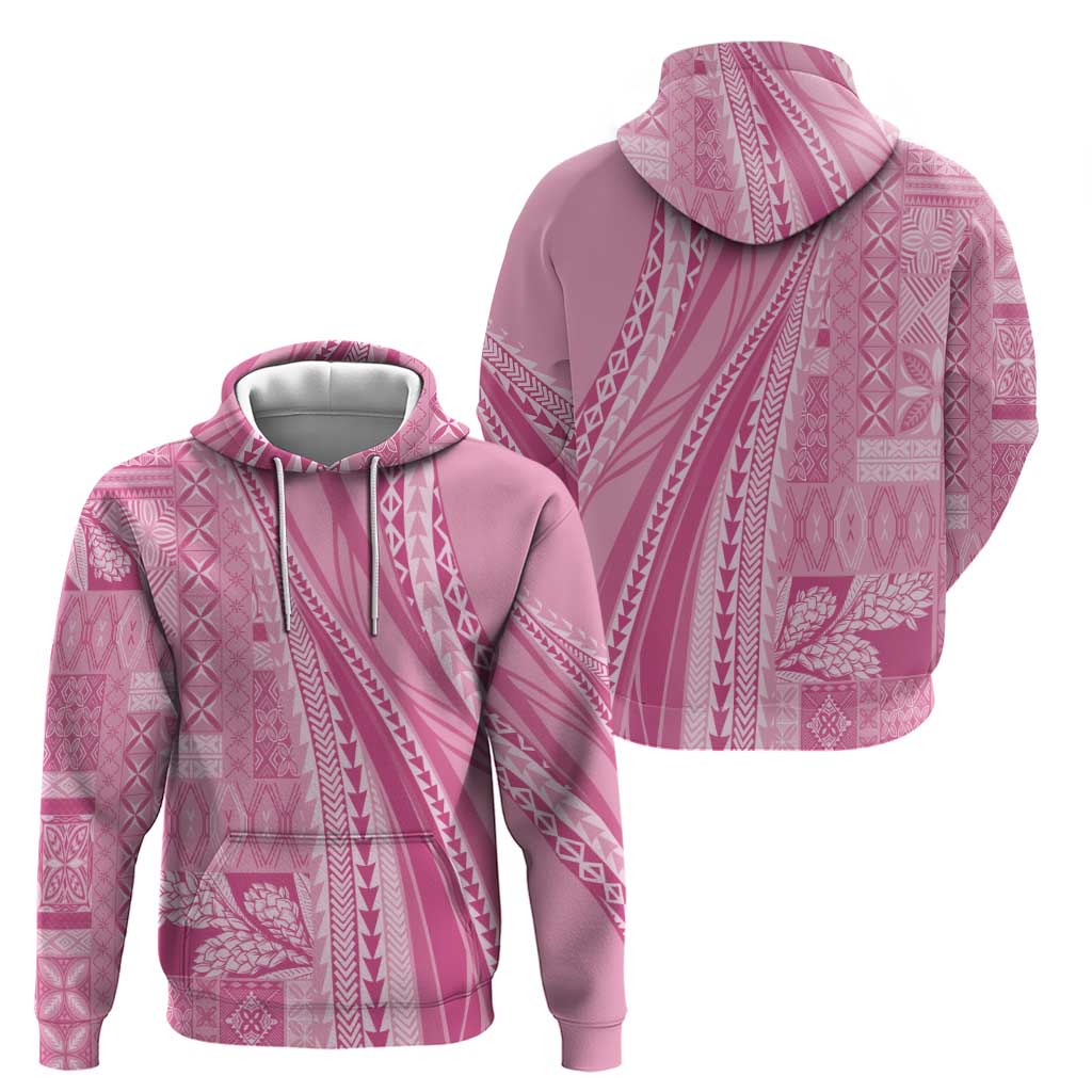Pasifika Women's Day - Samoa Siapo Malu Tattoo Inspired Zip Hoodie Pink