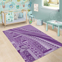 Pasifika Women's Day - Samoa Siapo Malu Tattoo Inspired Area Rug Lavender