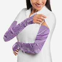 Pasifika Women's Day - Samoa Siapo Malu Tattoo Inspired Arm Sleeves Lavender LT7 - Polynesian Pride