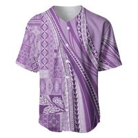Pasifika Women's Day - Samoa Siapo Malu Tattoo Inspired Baseball Jersey Lavender