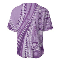 Pasifika Women's Day - Samoa Siapo Malu Tattoo Inspired Baseball Jersey Lavender