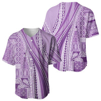 Pasifika Women's Day - Samoa Siapo Malu Tattoo Inspired Baseball Jersey Lavender