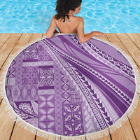 Pasifika Women's Day - Samoa Siapo Malu Tattoo Inspired Beach Blanket Lavender