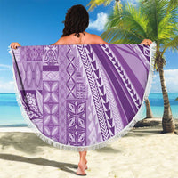 Pasifika Women's Day - Samoa Siapo Malu Tattoo Inspired Beach Blanket Lavender