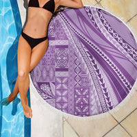 Pasifika Women's Day - Samoa Siapo Malu Tattoo Inspired Beach Blanket Lavender
