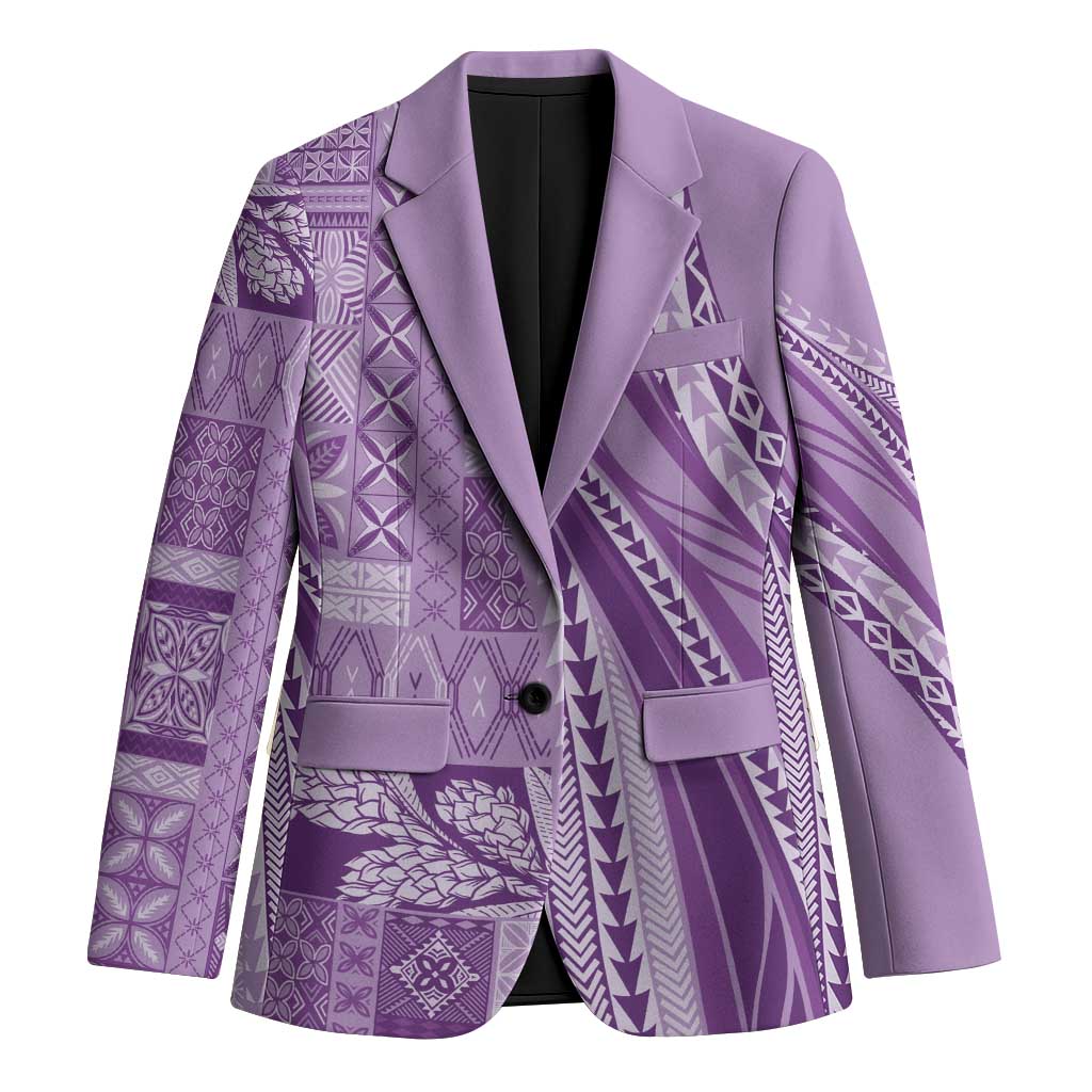Pasifika Women's Day - Samoa Siapo Malu Tattoo Inspired Blazer Lavender