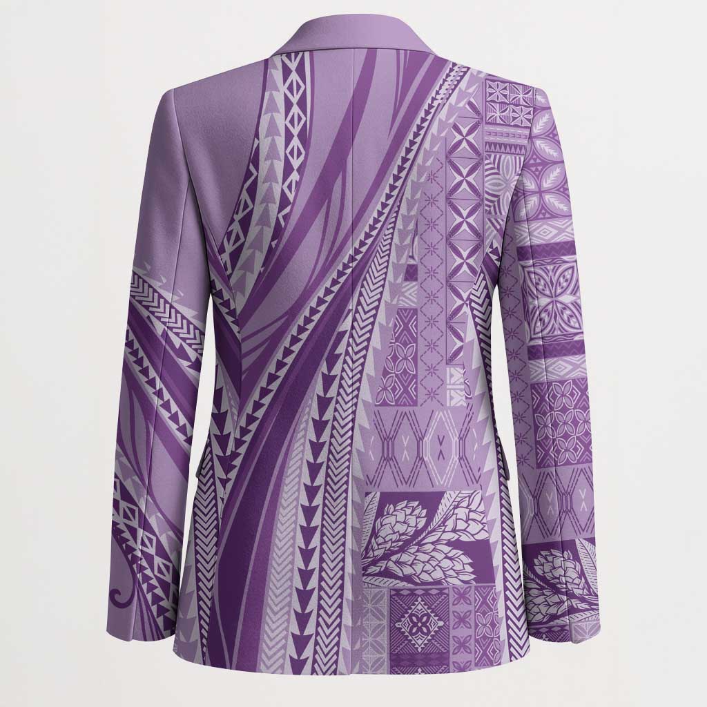 Pasifika Women's Day - Samoa Siapo Malu Tattoo Inspired Blazer Lavender